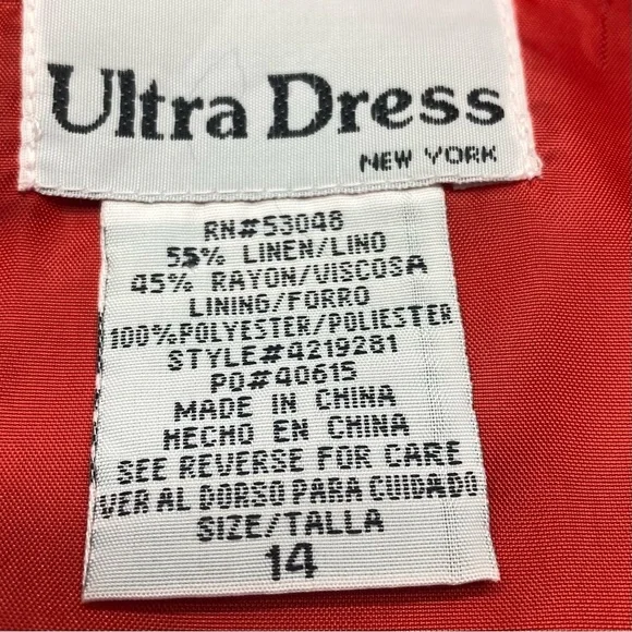 Linen blend women’s top 14 by Ultra Dress New York Buttons down the back - Picture 3 of 14